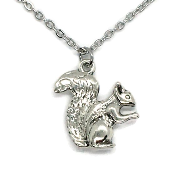 Tampa Coin Creations Jewelry - Squirrel Necklace Tibetan Silver Stainless Steel Animal Tree Unisex 4for$20